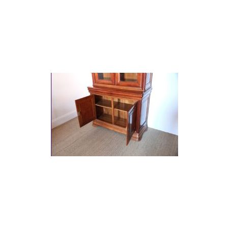 Antike Vitrine aus Kirschholz im edwardian Stil