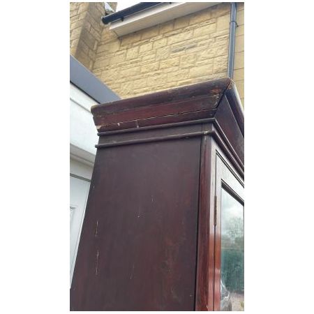 Bücherschrank / Büchervitrine aus Mahagoni und Kiefer