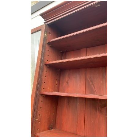 Bücherschrank / Büchervitrine aus Mahagoni und Kiefer