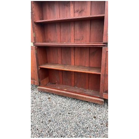 Bücherschrank / Büchervitrine aus Mahagoni und Kiefer