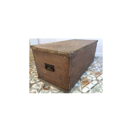 Antike georgische Ulmenholz Truhe