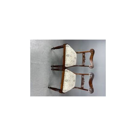 Antiker Satz von vier englischen Esszimmerstühlen aus Rosenholz aus der Regency Epoche