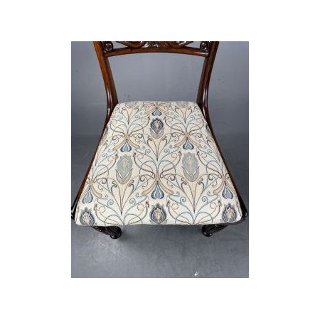 Antiker Satz von vier englischen Esszimmerstühlen aus Rosenholz aus der Regency Epoche