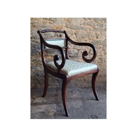 Antiker Satz von 10 Englischen ropeback Stühlen aus massivem Palisanderholz aus der regency Epoche