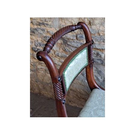 Antiker Satz von 10 Englischen ropeback Stühlen aus massivem Palisanderholz aus der regency Epoche