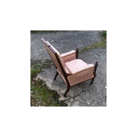 Antiker neglischer Spätviktorianischer Armlehnstuhl aus Palisanderholz