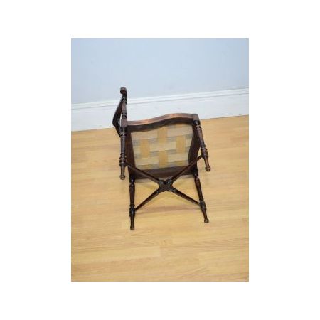 victorian corner inlaid armchair Viktorianischer Stuhl / corner chair mit Intarsien