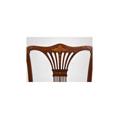 Mahagoni Stuhl / open armchair aus der Edwardianischen Epoche mit Intarsien