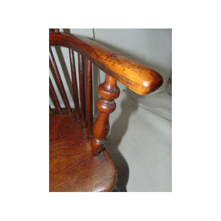 Yorkshire Windsor Armlehnstuhl um 1850 aus massivem Obstholz