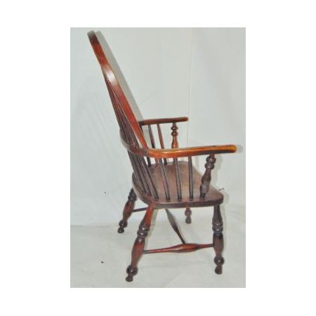 Yorkshire Windsor Armlehnstuhl um 1850 aus massivem Obstholz