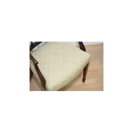 Antiker Mahagoni Stuhl / armchair im Regency Stil mit Intarsien