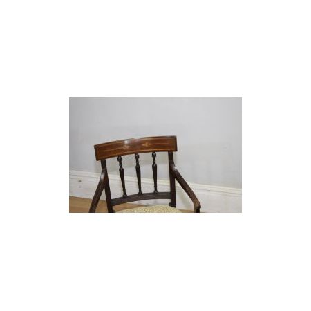 Antiker Mahagoni Stuhl / armchair im Regency Stil mit Intarsien