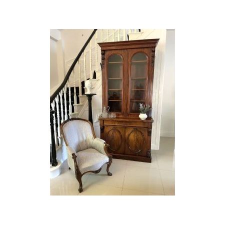 Antiker viktorianischer Bücherschrank aus Massivem Mahagoni