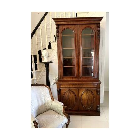 Antiker viktorianischer Bücherschrank aus Massivem Mahagoni