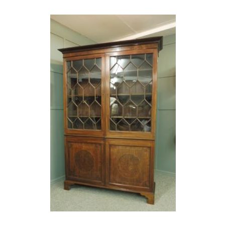 Antiker georgianischer Bücherschrank / Vitrine aus Mahagoniholz