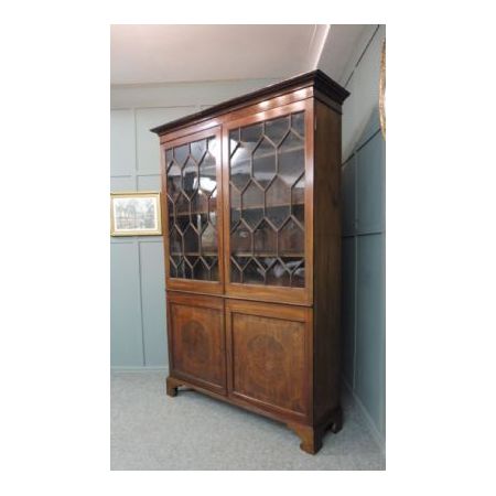 Antiker georgianischer Bücherschrank / Vitrine aus Mahagoniholz