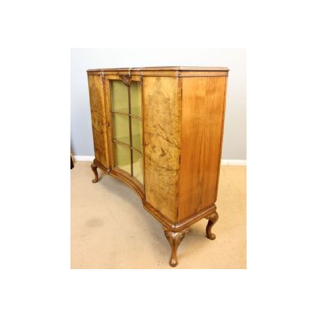 Antike Nussbaum-Vitrine / antique burr walnut side cabinet