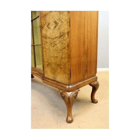 Antike Nussbaum-Vitrine / antique burr walnut side cabinet