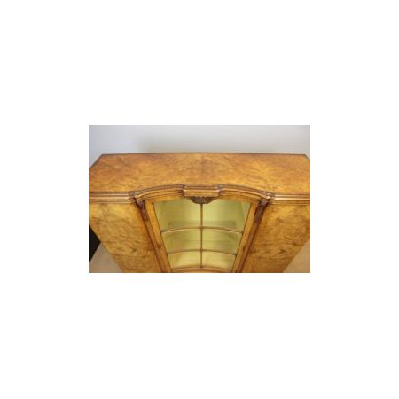 Antike Nussbaum-Vitrine / antique burr walnut side cabinet