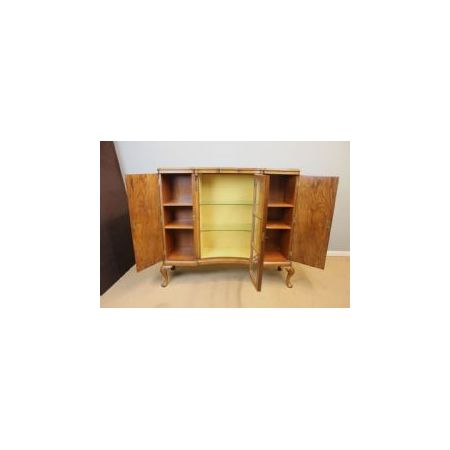 Antike Nussbaum-Vitrine / antique burr walnut side cabinet