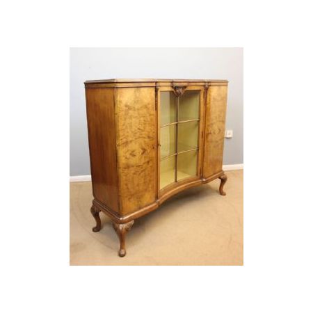 Antike Nussbaum-Vitrine / antique burr walnut side cabinet