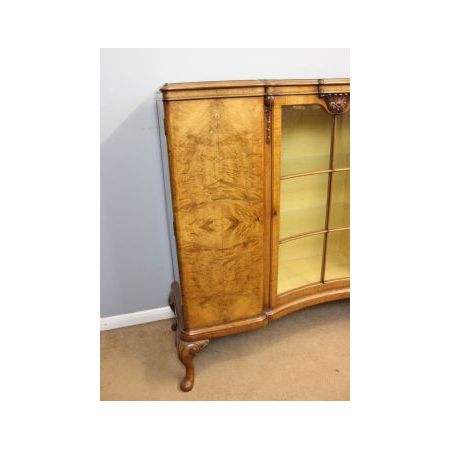 Antike Nussbaum-Vitrine / antique burr walnut side cabinet