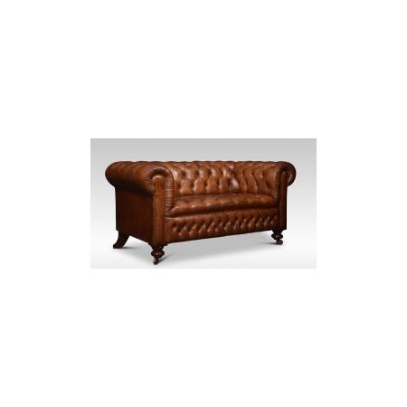 Braunes Chesterfield Sofa aus Leder  Antik