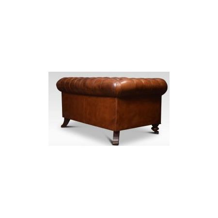 Braunes Chesterfield Sofa aus Leder  Antik