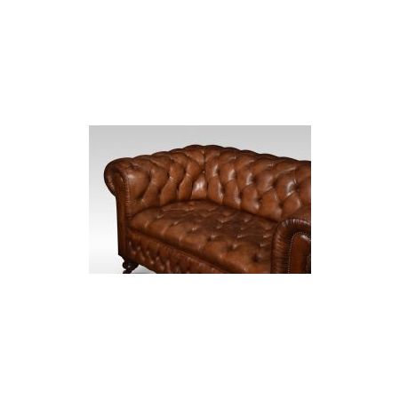 Braunes Chesterfield Sofa aus Leder  Antik