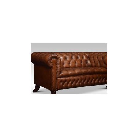 Braunes Chesterfield Sofa aus Leder  Antik