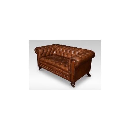 Braunes Chesterfield Sofa aus Leder  Antik