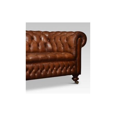 Braunes Chesterfield Sofa aus Leder  Antik