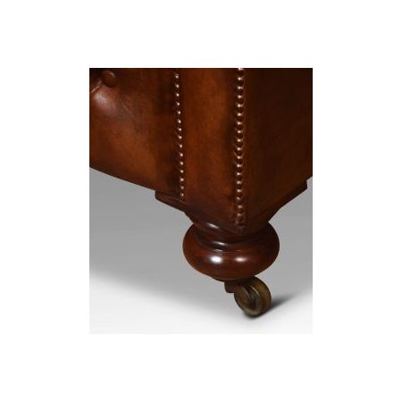 Braunes Chesterfield Sofa aus Leder  Antik