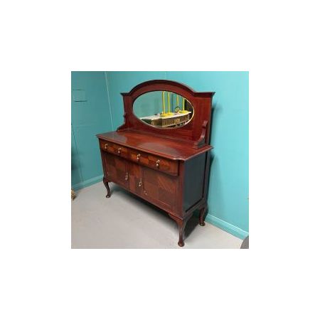 Antikes Edwardianisches Sideboard mit Spiegel