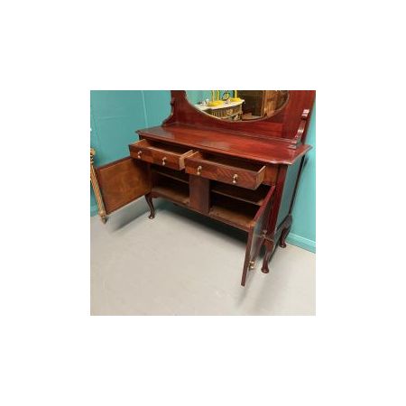 Antikes Edwardianisches Sideboard mit Spiegel