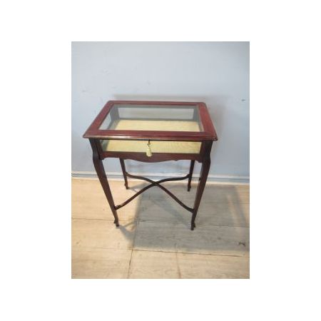 Antiker Edwardianischer Schmuck Schaukasten aus Mahagoni