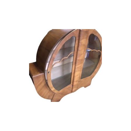 Art Deco Schrank / Vitrine aus Nussbaumholz