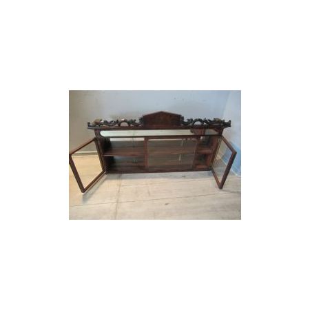 toller Ausstellungskasten, Wandvitrine / show case aus Mahagoni mit Spiegel