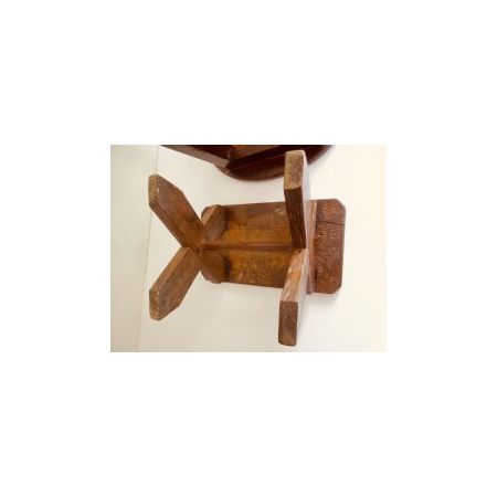 Georgianischer Hocker, Stuhl / X-shaped stool aus Ulme/Rüster und Eiche