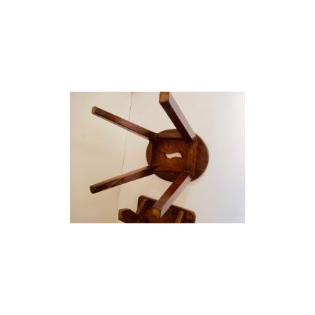 Georgianischer Hocker, Stuhl / X-shaped stool aus Ulme/Rüster und Eiche