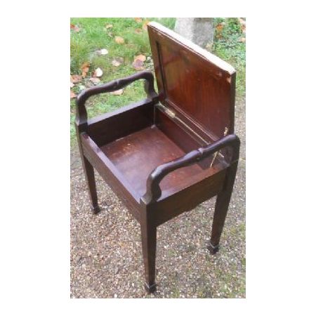 Edwardianischer Klavierstuhl, Hocker / piano stool aus Mahagoni im Chippendale Stil