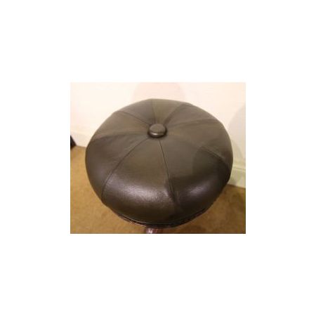 Antiker Klavierhocker, Pianostuhl / piano stool aus Eiche mit Leder