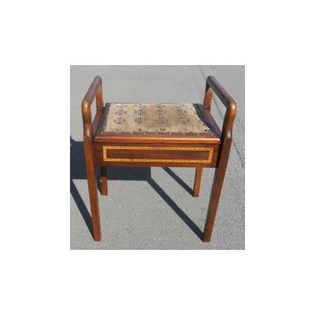 Antiker Edwardianischer Klavierhocker, Stuhl / piano stool aus Mahagoni mit Intarsien