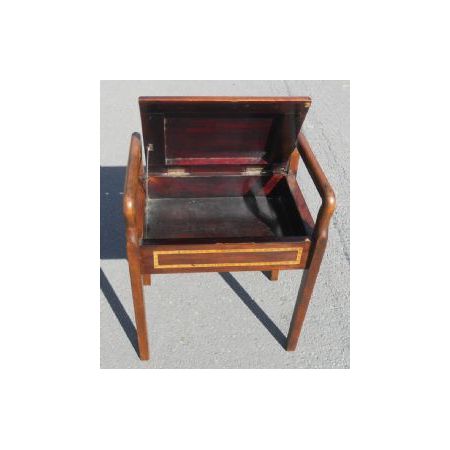 Antiker Edwardianischer Klavierhocker, Stuhl / piano stool aus Mahagoni mit Intarsien