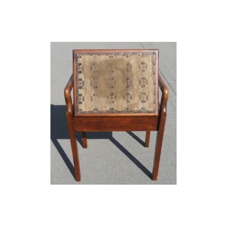 Antiker Edwardianischer Klavierhocker, Stuhl / piano stool aus Mahagoni mit Intarsien