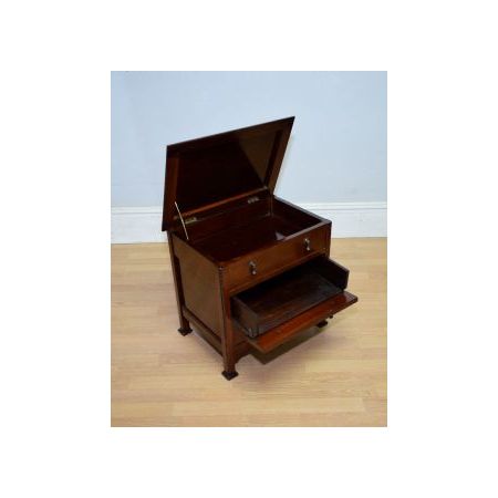 Antiker einzigartiger Arts and Crafts Klavierhocker, Klavierstuhl / piano stool aus Mahagoni