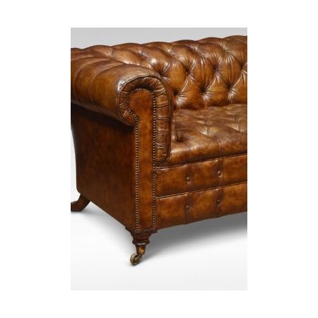 Antikes Chesterfieldsofa in braun aus dem 19. Jahrhundert