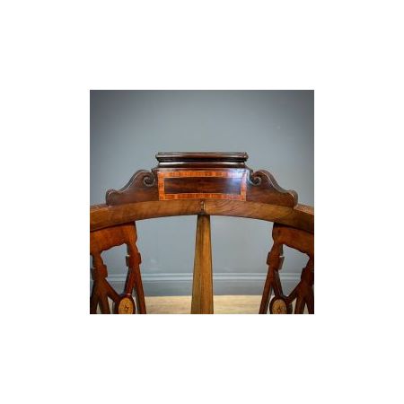 Antiker Edwardianischer Eckstuhl / corner chair neu bezogen mit Intarsien