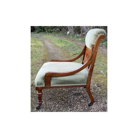 Antiker Edwardianischer Stuhl / nursing chair aus Nussbaumholz