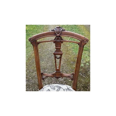 Ein Paar Antike Edwardianische Esszimmerstühle / dining chairs aus Nussbaumholz